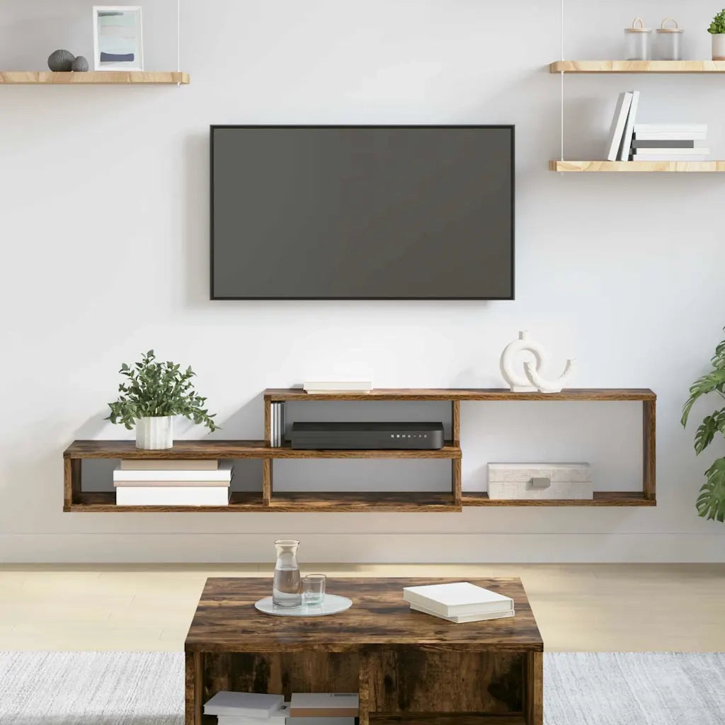 Supporto per TV aparete-Mensole a Muro 150x25x28,5cm Legno multistrato 589048