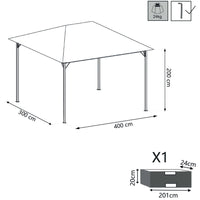 Gazebo Liberty 3x4 m in Acciaio Antracite