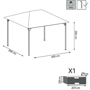 Gazebo Liberty 3x4 m in Acciaio Antracite