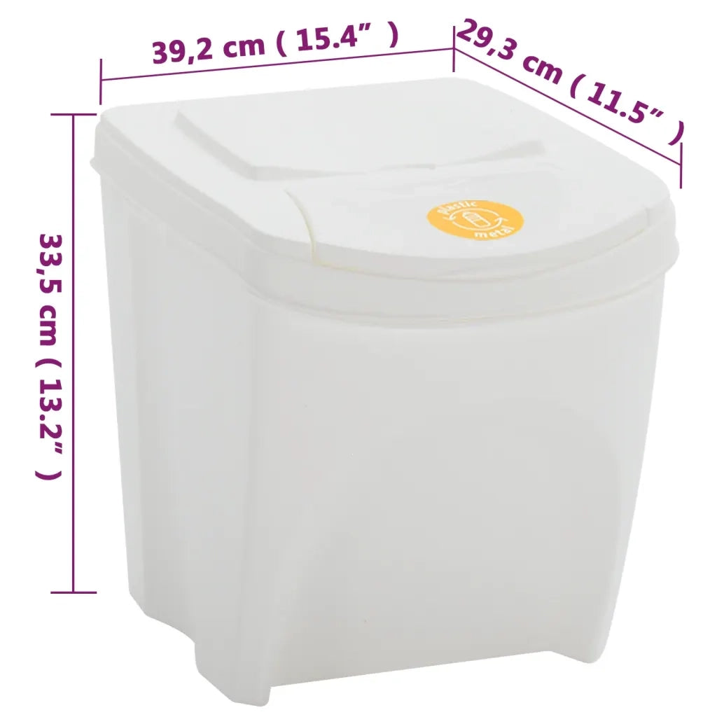 Contenitori Impilabili Rifiuti 4 pz Bianco 100 L Polipropilene CFW7973183