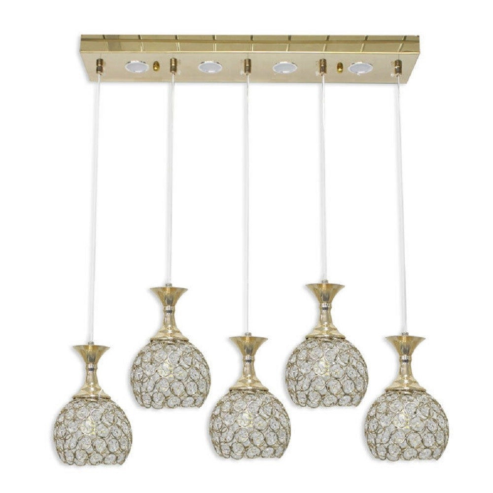 Trade Shop - Lampadario Da Soffitto A Sospensione Plafoniera Sfere Cristalli Attacco G9 B26 -