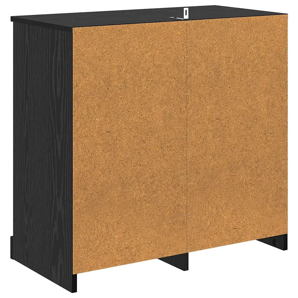 Credenza-Buffet-Armadio da cucina Rovere Nero 70 x 35,5 x 67,5 cm Legno multistrato 257833