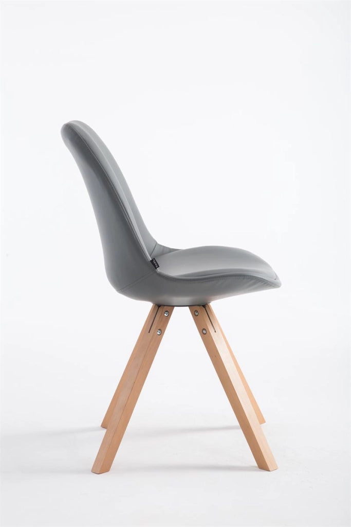 Sedia pranzo Laval in similpelle gambe quadrate natura,grigio