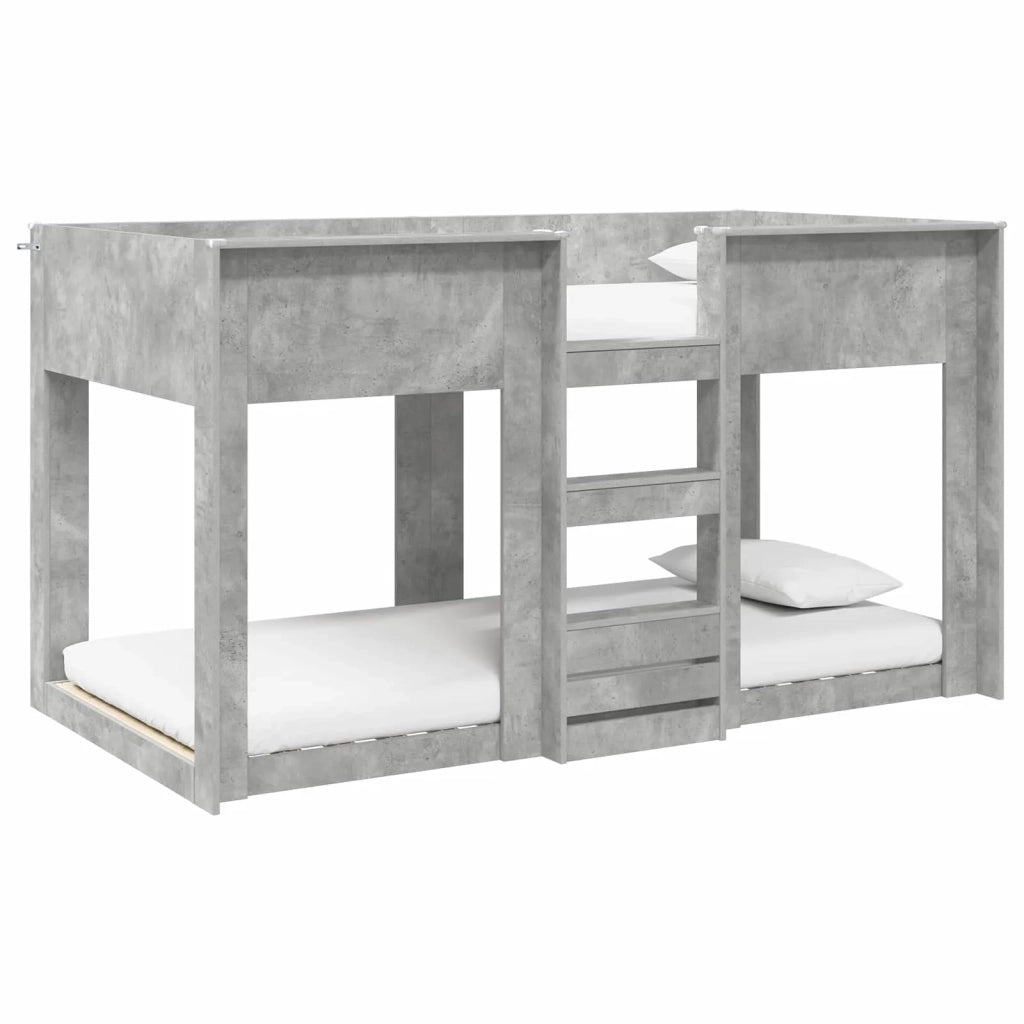 Letto a Castello per Bambini Grigio cemento 90 x 190 cm