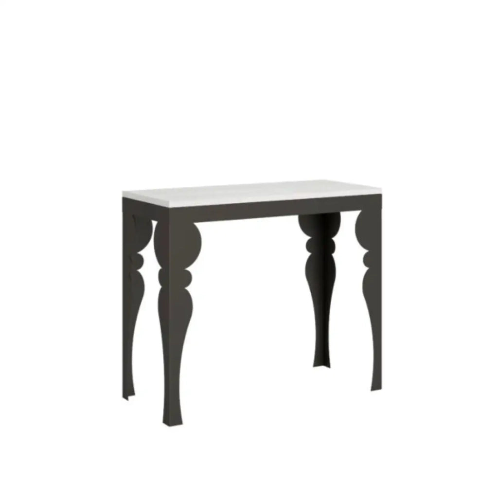 Consolle allungabile 90x40/196 cm Paxon Small Evolution bianco frassino telaio e gambe antracite