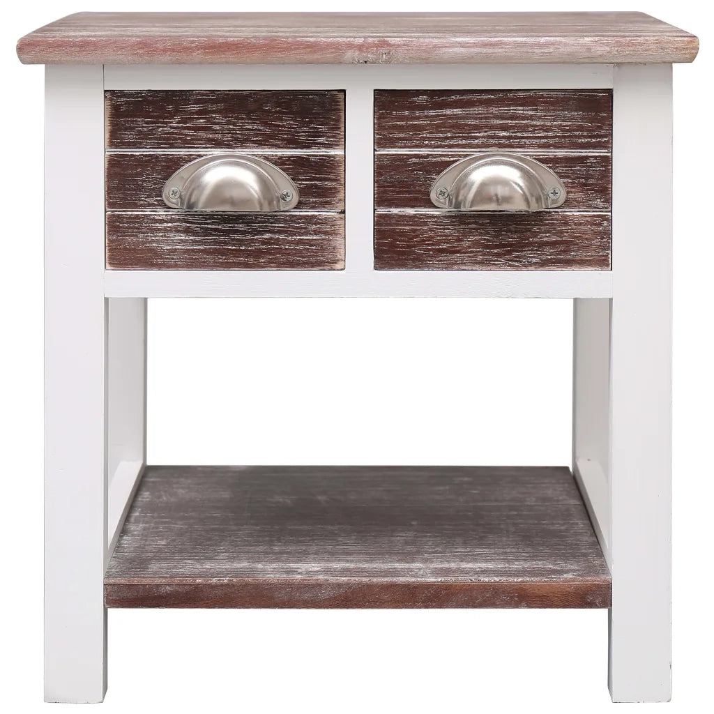 Tavolino Laterale Marrone 40x40x40 cm in Legno di Paulownia