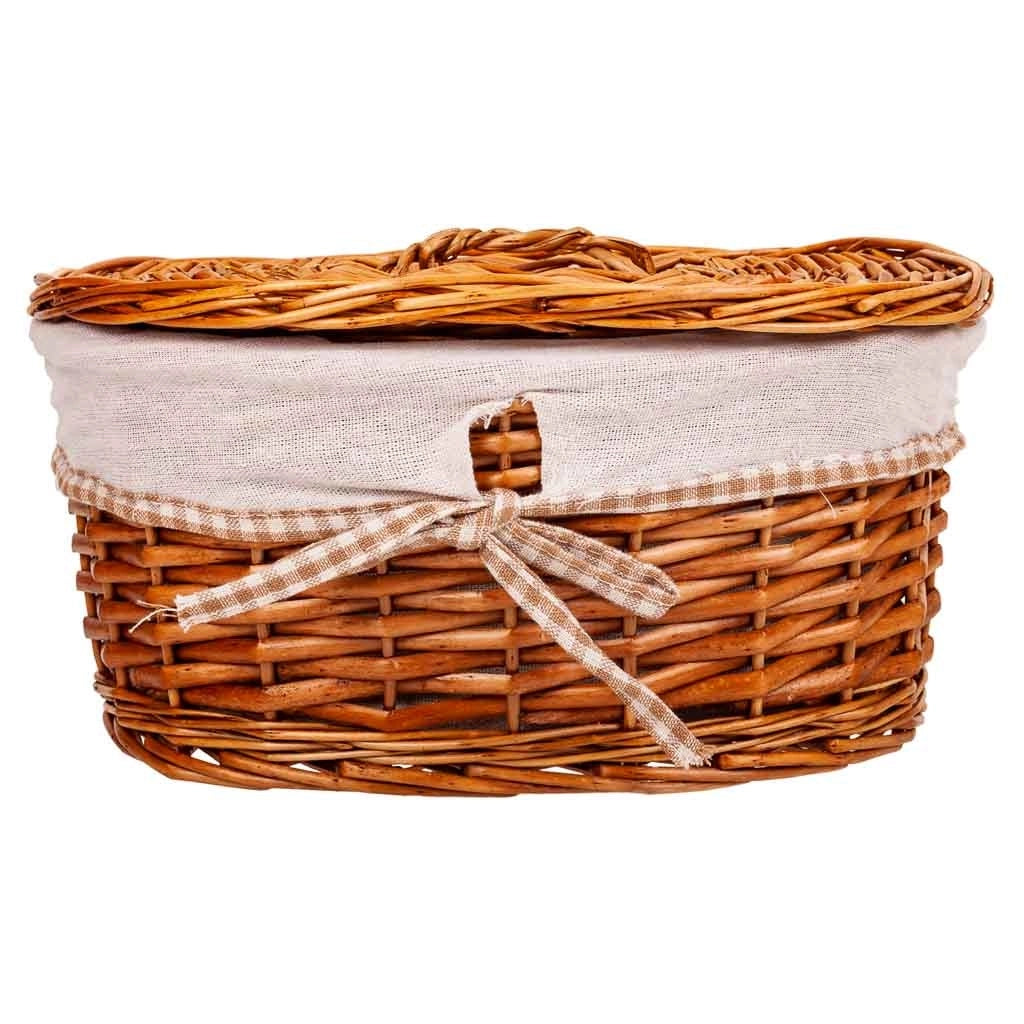 Set di 2 scatole in vimini marrone