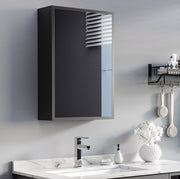 Mobile bagno sospeso ULEVR 40x15x60 cm con anta a specchio e 3 ripiani, nero