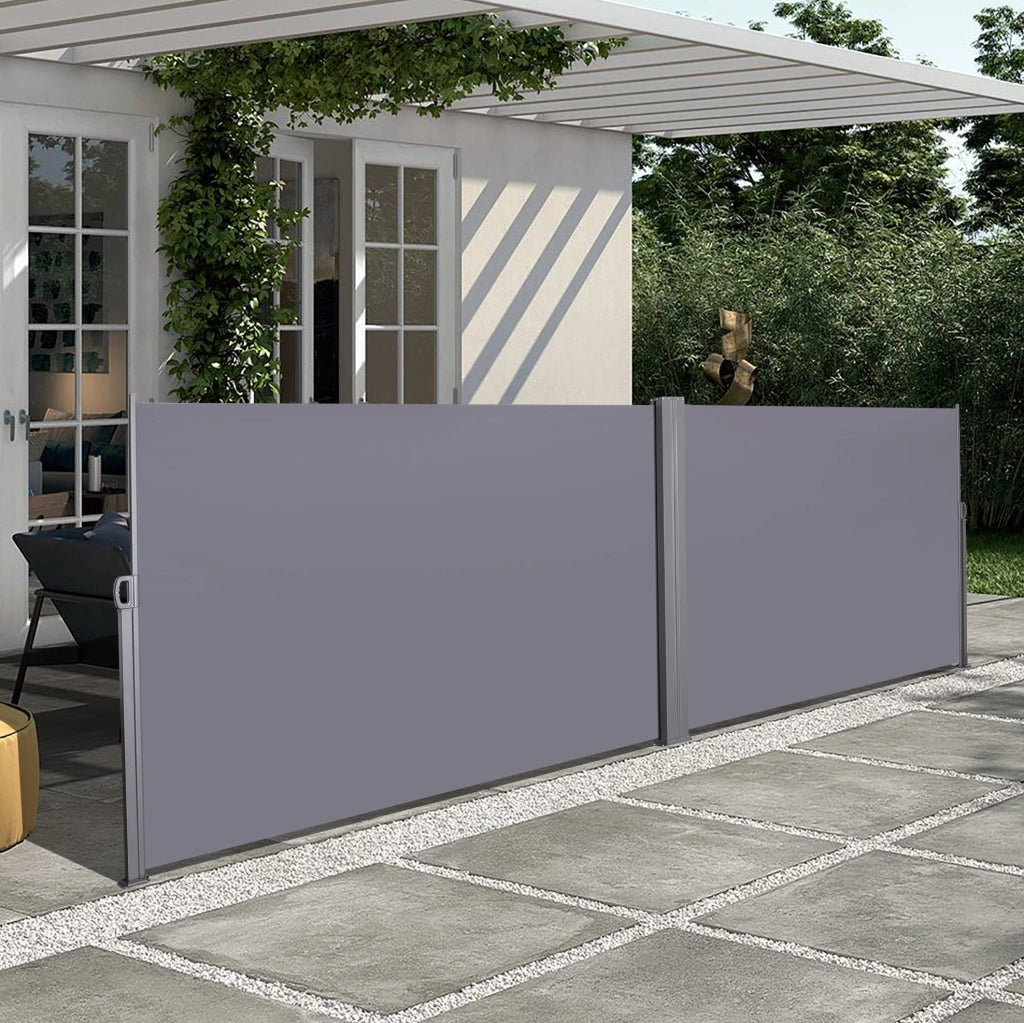 Tenda laterale retraibile per balcone; terrazza e giardino; grigio scuro