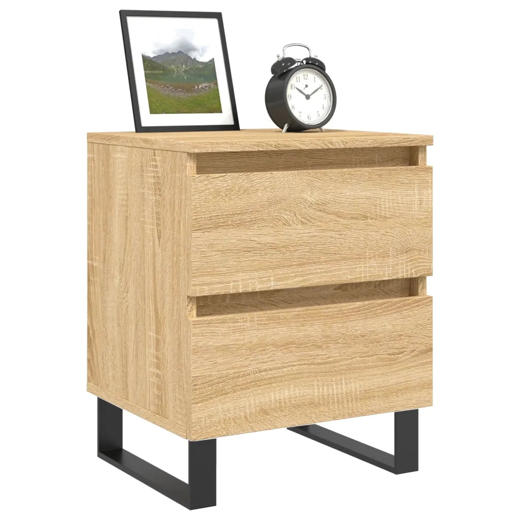 Set di 2 Comodini | Armadio da Notte | Mobiletto da notte Rovere Sonoma 40x35x50 cm in Legno Multistrato
