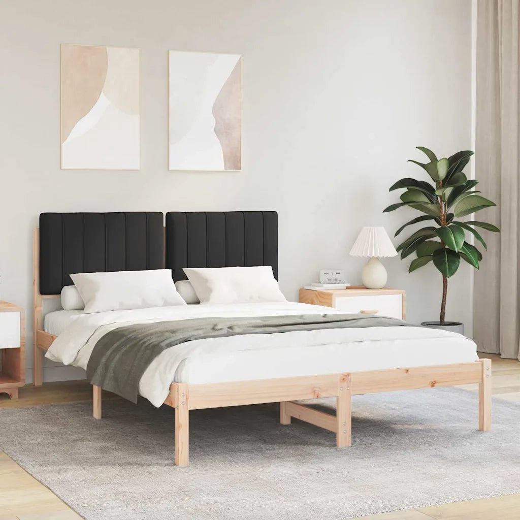 Letto con Testiera Rivestita Nero 140 x 190 cm 878056