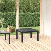 Poggiapiedi da Giardino con Cuscino in Polyrattan Nero e Grigio