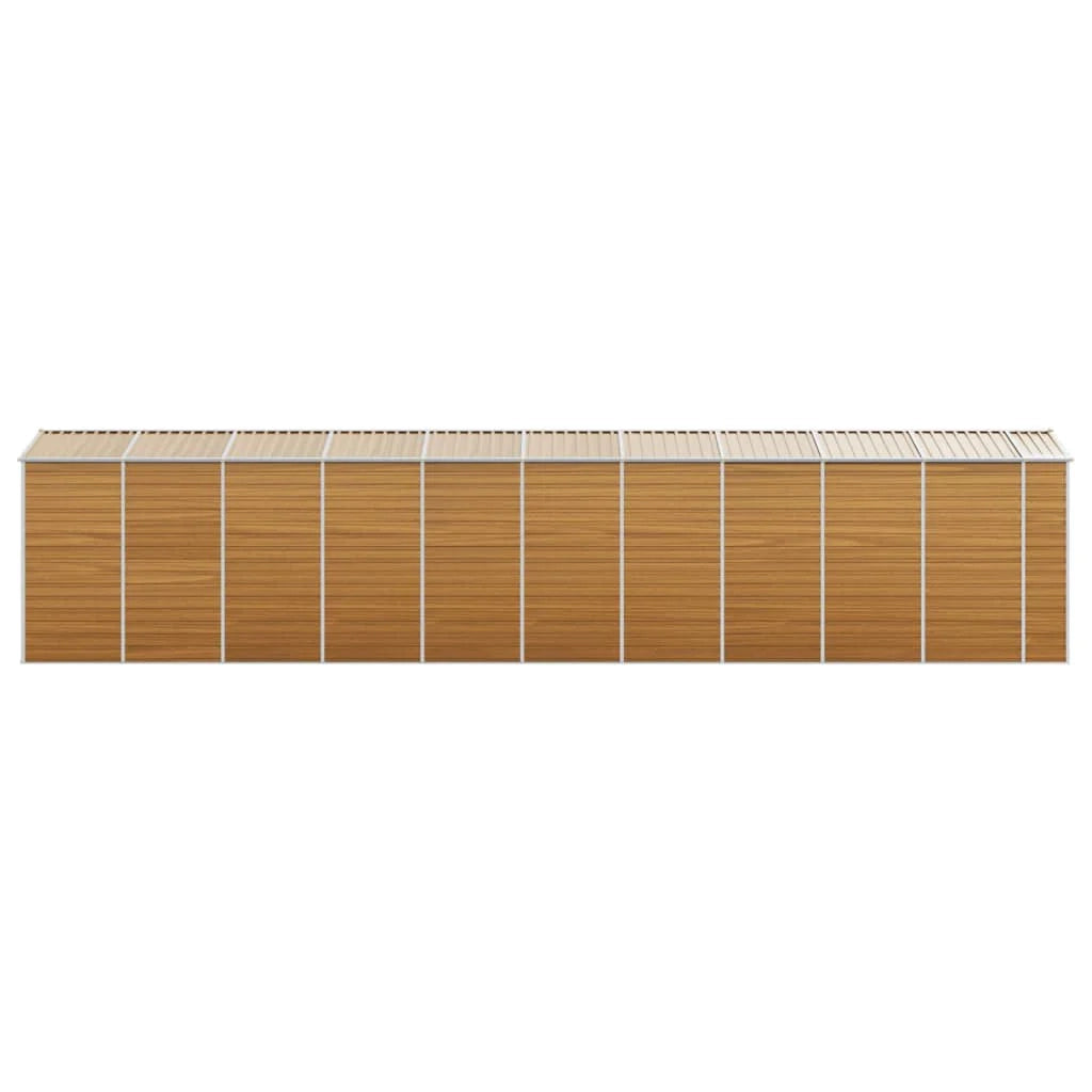 Casetta da giardino cabina ripostiglio capanno da esterno capanno per attrezzi robusta colore chiaro 191 x 895 x 198 cm acciaio zincato marrone 02_0022297