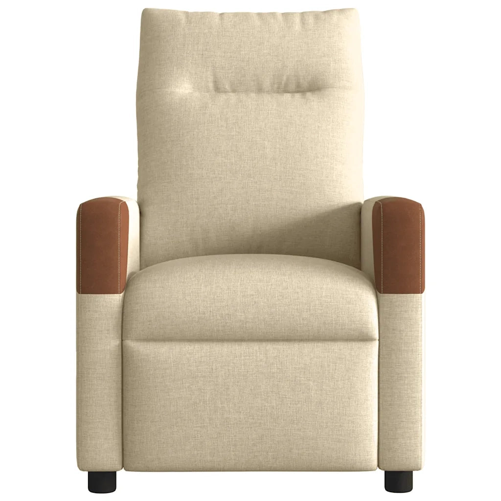 Divano Sedia-Poltrona Reclinabile in Tessuto Crema 843237