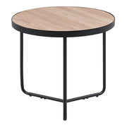 Tavolino da caffè leggero da tavolo in legno gambe in metallo Nero rotondo piccolo 50 x 50 x 42 cm mobili da soggiorno