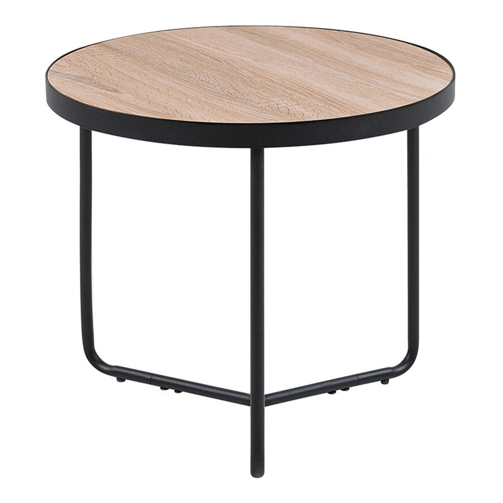Tavolino da caffè leggero da tavolo in legno gambe in metallo Nero rotondo piccolo 50 x 50 x 42 cm mobili da soggiorno