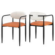 Sedie da cucina rivestite in pelle sintetica con sedile imbottito, Sedia da pranzo set di 2 sedie da pranzo moderne Arancione