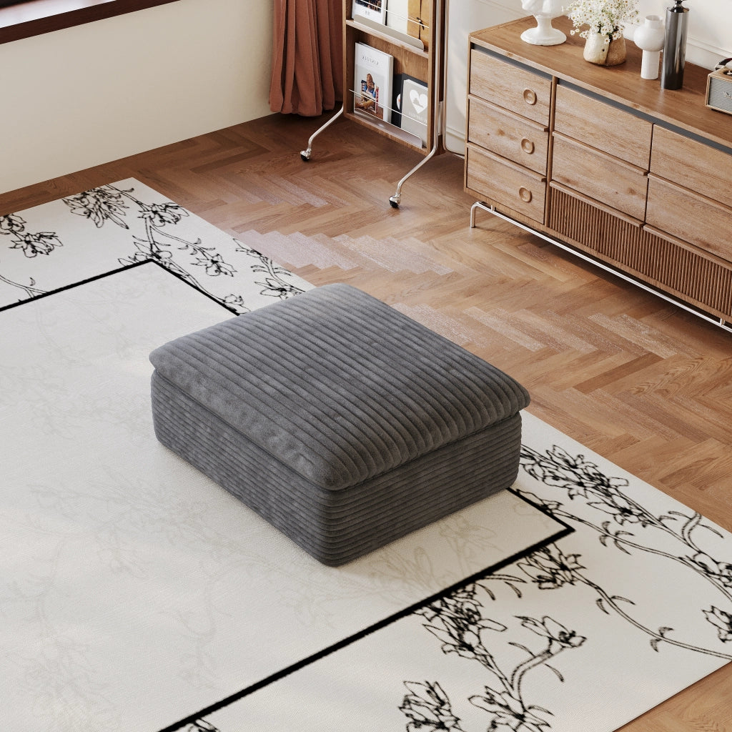 Divano modulare con imbottitura in schiuma e tessuto, Senza telaio in legno, Grigio scuro 96 × 23 × 23 cm