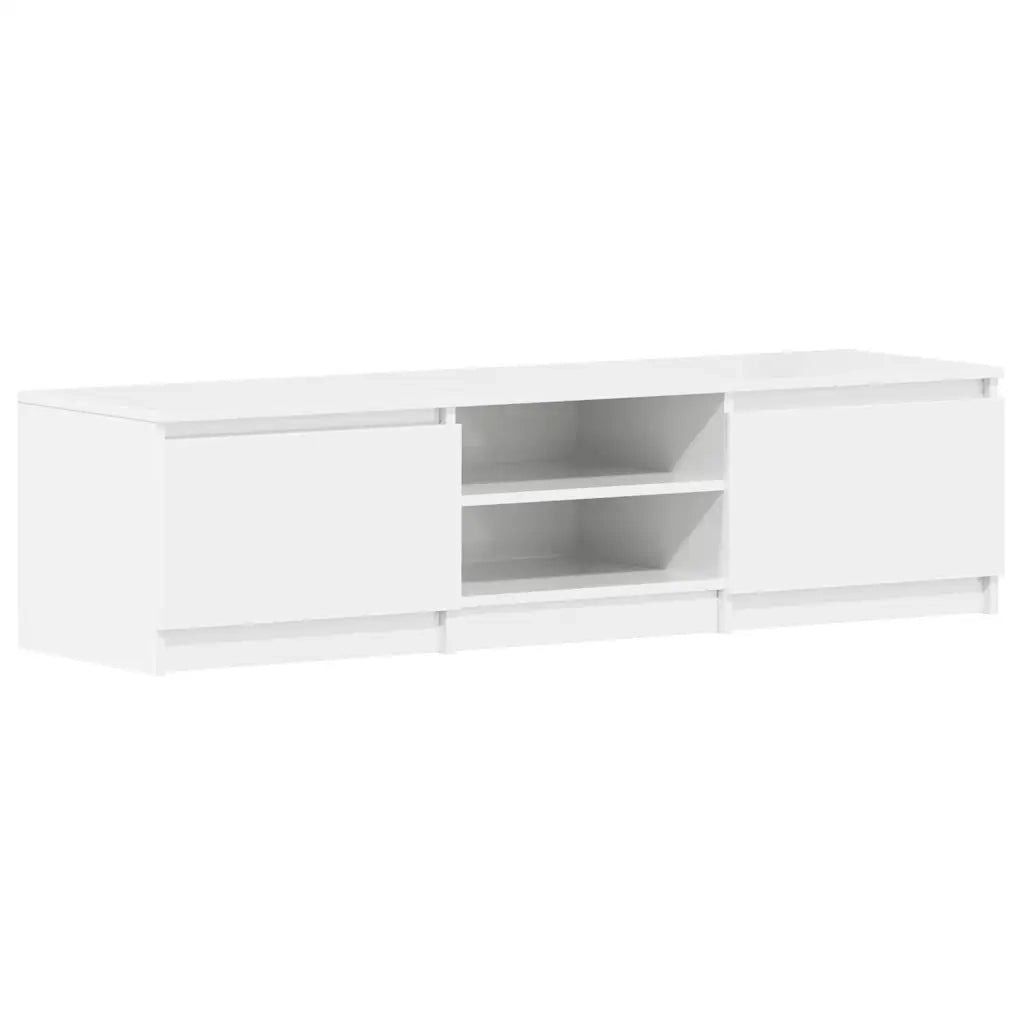 Mobile Porta TV-Credenza TV Bianco Lucido 140x40x35,5 cm Legno Multistrato