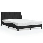 Letto con Materasso Hanko Nero 140x200 cm in Velluto 3208600