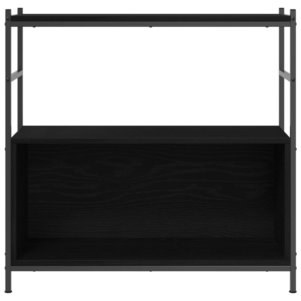 Mobile Libreria  Nero Rovere 80x30x78,5 cm Legno Ingegnerizzato