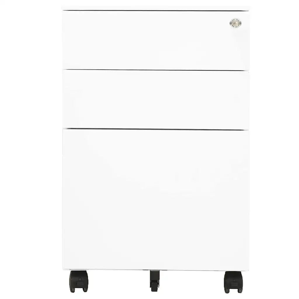 Schedario Mobile Bianco 39x45x60 cm in Acciaio 335978