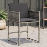 Sedie da Giardino con Cuscini 4pz Grigio in Polyrattan 365002