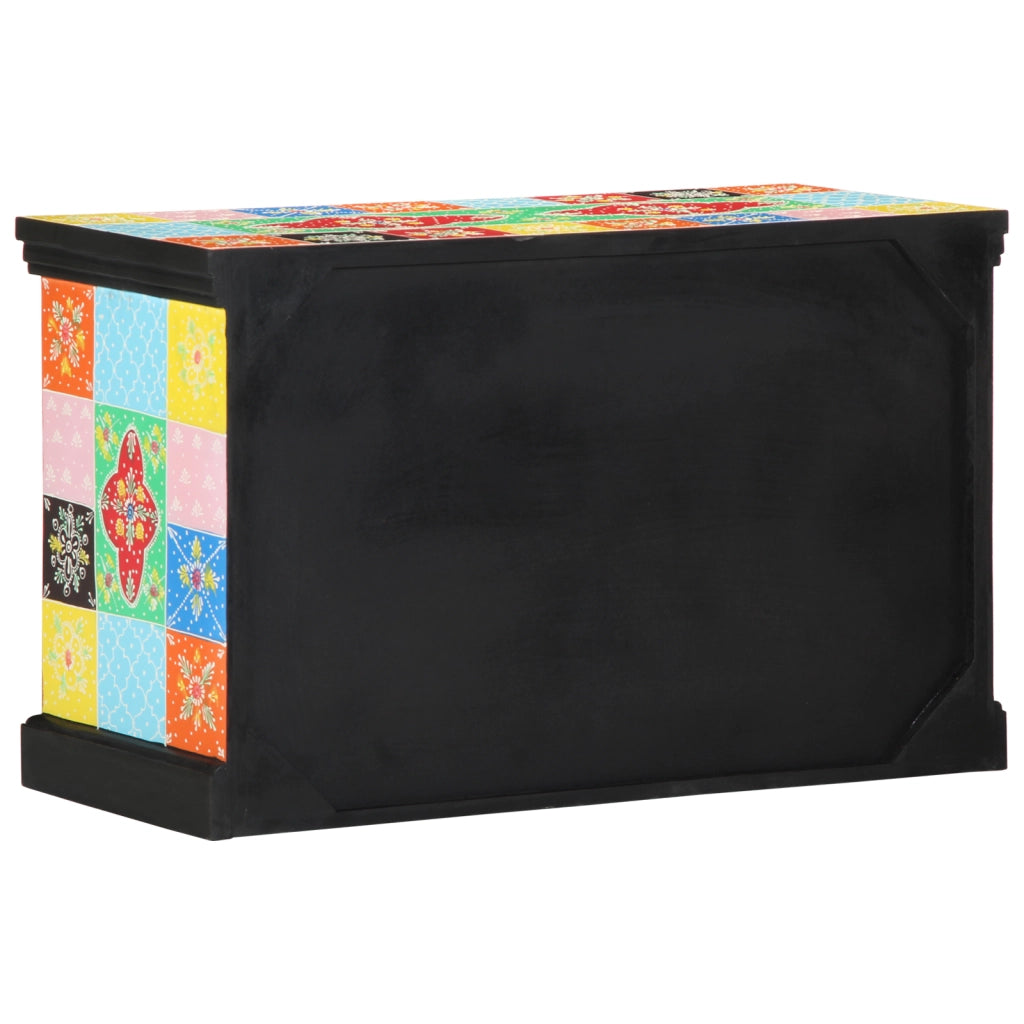 Mobile TV  Multicolore 80x35x50 cm in Legno Massello di Mango