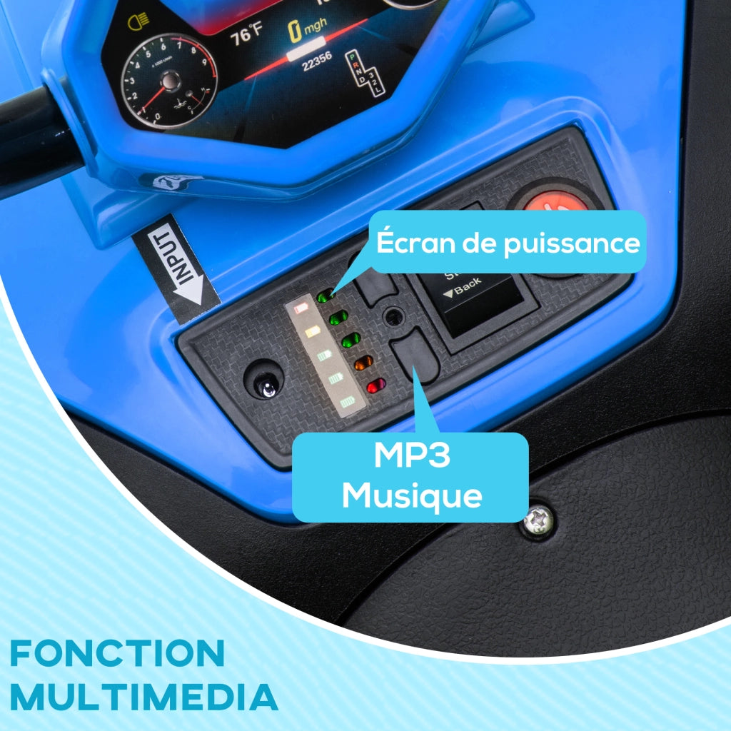 Auto elettrica per bambini 12V ¨C zephmum ¨C 85x55.5x62 cm blu