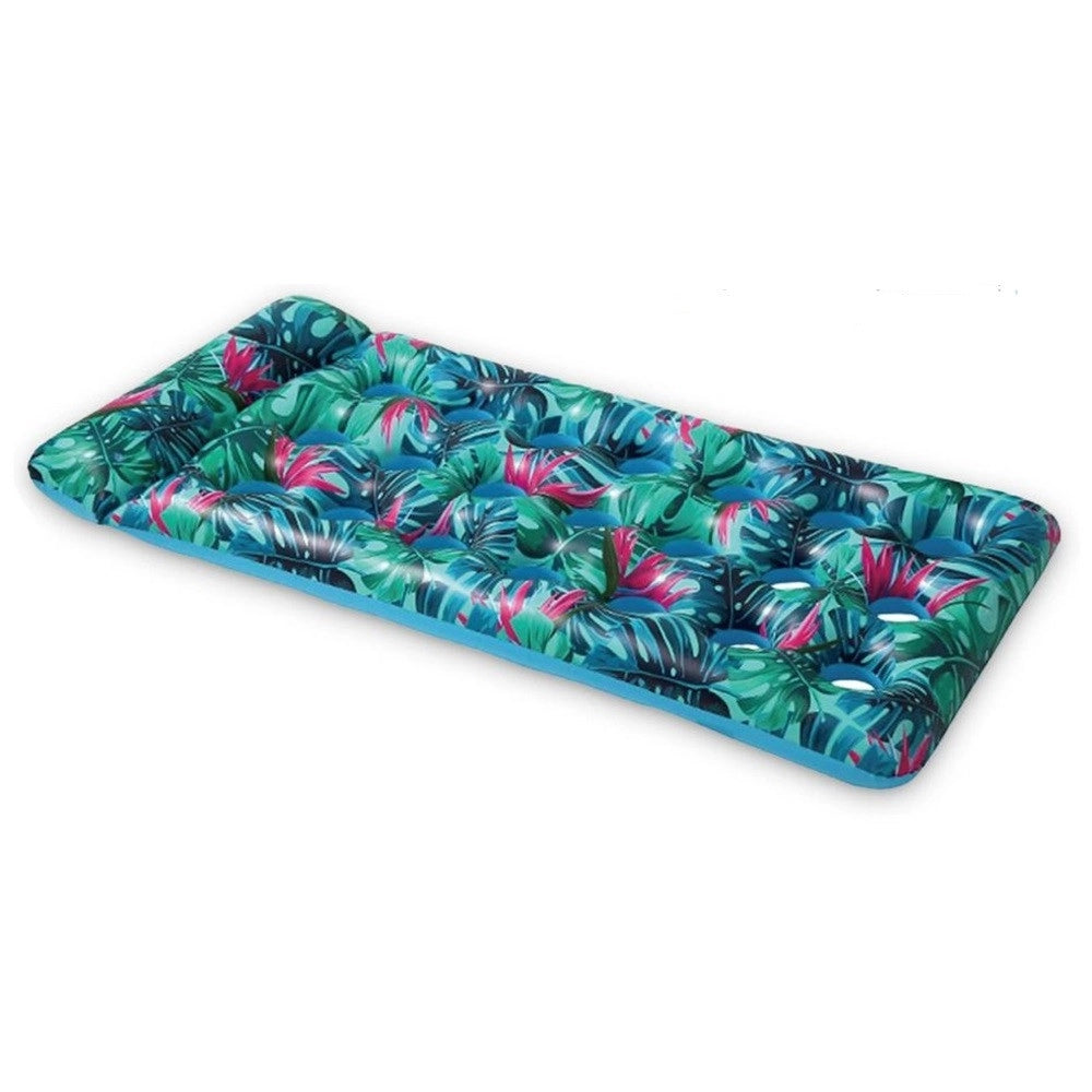 Trade Shop - Materassino Gonfiabile Galleggiante Con Poggiatesta Per Piscina 21 Fori 180x85cm 628529 -