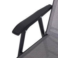 Set 2 Sedie Pieghevoli da Esterni in Acciaio e Texteline Per Giardino Veranda Terrazzo, Grigio, 58 x 64 x 94cm