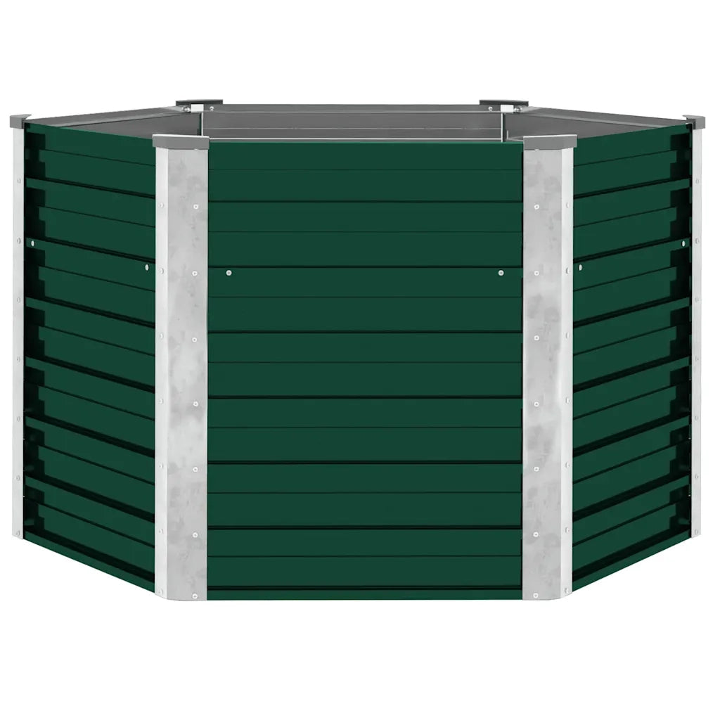 Letto Rialzato Giardino in Acciaio Zincato 129x129x77 cm Verde 44857
