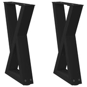 Gambe per Tavolino da Caff¨¨ 2 pz-Set di 2 Gamba per Tavolo Nere 38x(42-43,3) cm Acciaio