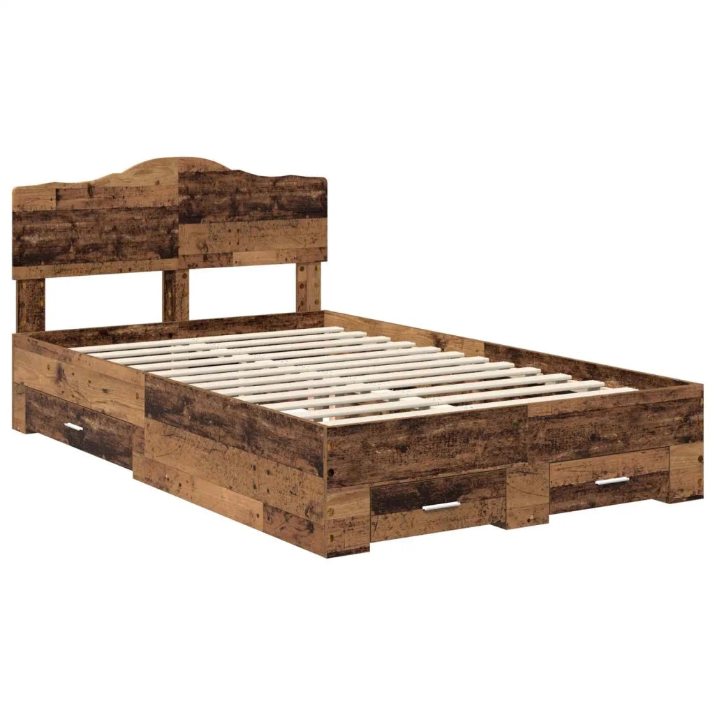 Struttura del letto con testiera Legno vecchio 120 x 190 cm 3413227