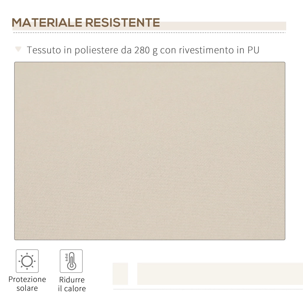 Tenda da Sole Avvolgibile a Bracci ¨C zephmum ¨C Crema 350x250 cm