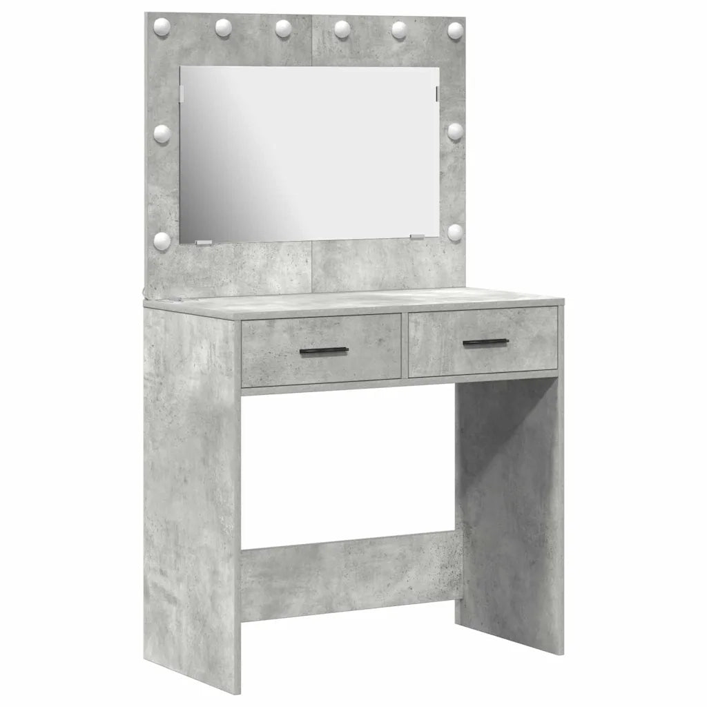 Tavolo da Trucco con cassetto Grigio cemento 78,5 x 41 x 135 cm 865031