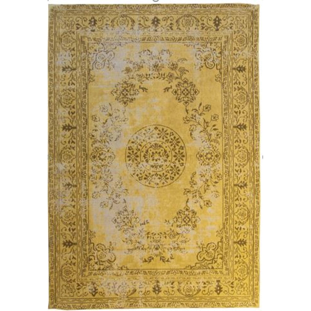 Tappeto Vintage Nostalgia in Cotone Oro e Blu 160x230 cm