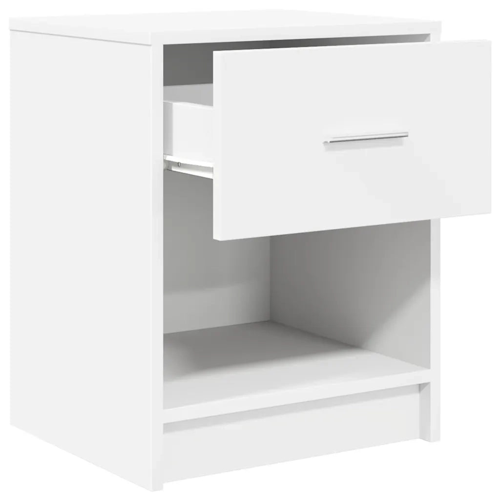 Comodino con cassetto-Tavolino da notte Bianco 40x34x50 cm