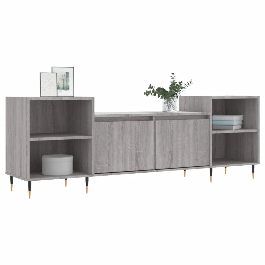 Mobile TV Grigio Sonoma 160x35x55 cm in Legno Multistrato 831338