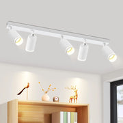 ZMH Faretto da soffitto Bianco 5 Luci GU10 Orientabile da Interno in Metallo per Soggiorno Corridoio Senza Lampadine