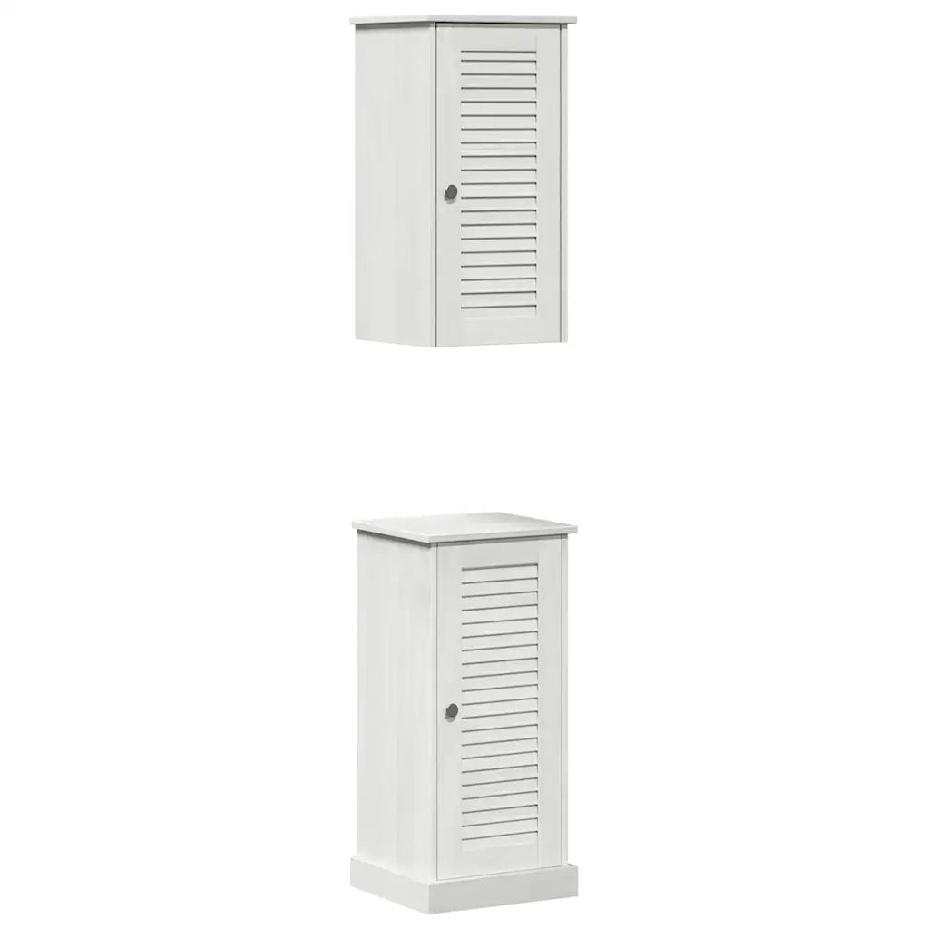 Set di mobili per il Bagno | Armadio da bagno VIGO 2 pz Bianco e Bianco Antico