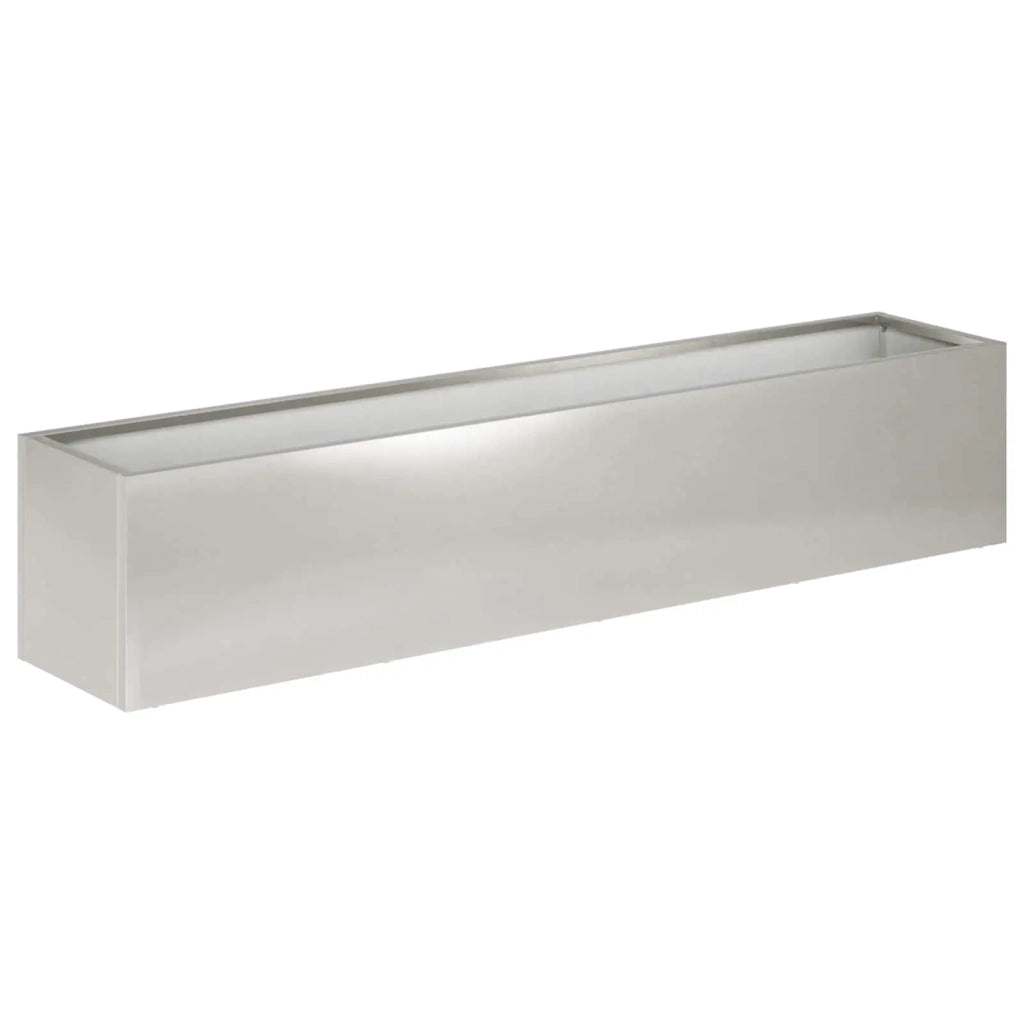Vaso da giardino 2 pz Argento 80 x 20 x 20 cm Acciaio Inox 8005171