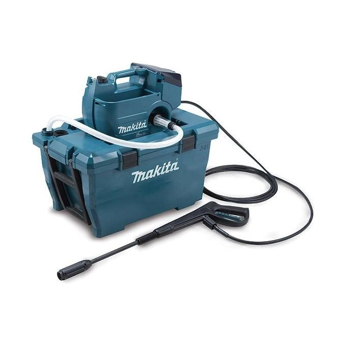 Makita DHW080ZK Idropulitrice a Batteria 2x18V LXT Pressione 80 bar Portata 380 l-h Serbatoio 50L con WetGuard colore Nero Blu