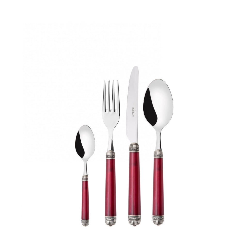 DORICO Ghiera Argento Anticato, Posate Set 24 Pz, Scatola