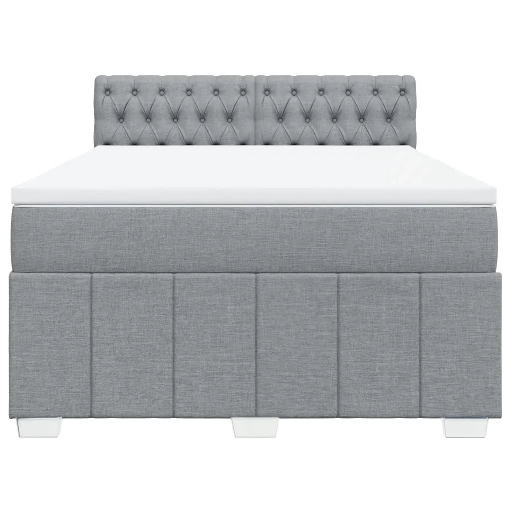 Giroletto a Molle con Materasso Grigio Chiaro 140x200cm Tessuto