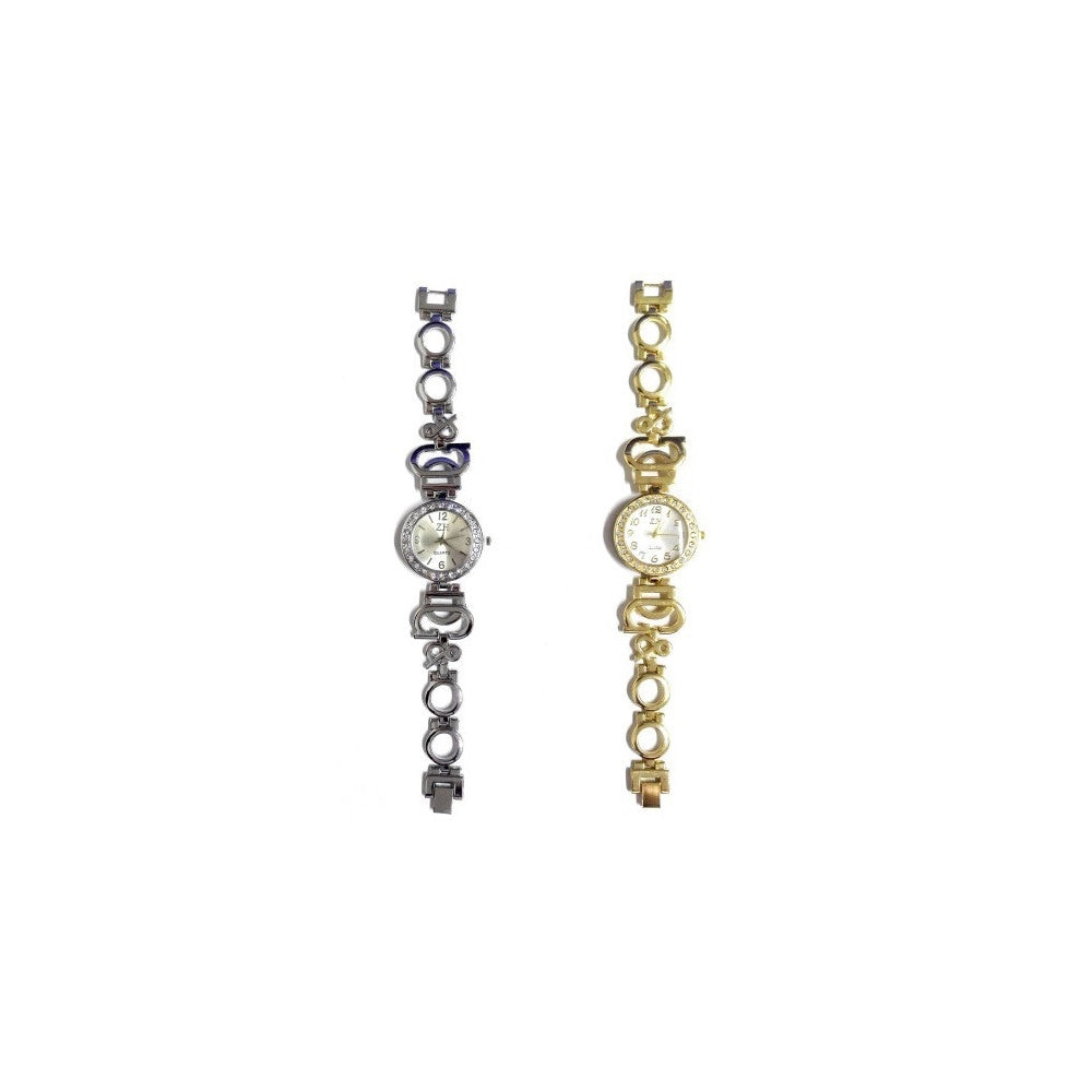 Trade Shop - Orologio Da Polso Per Donna Con Quadrante Strass Taglio Swarovski Silver Argento -