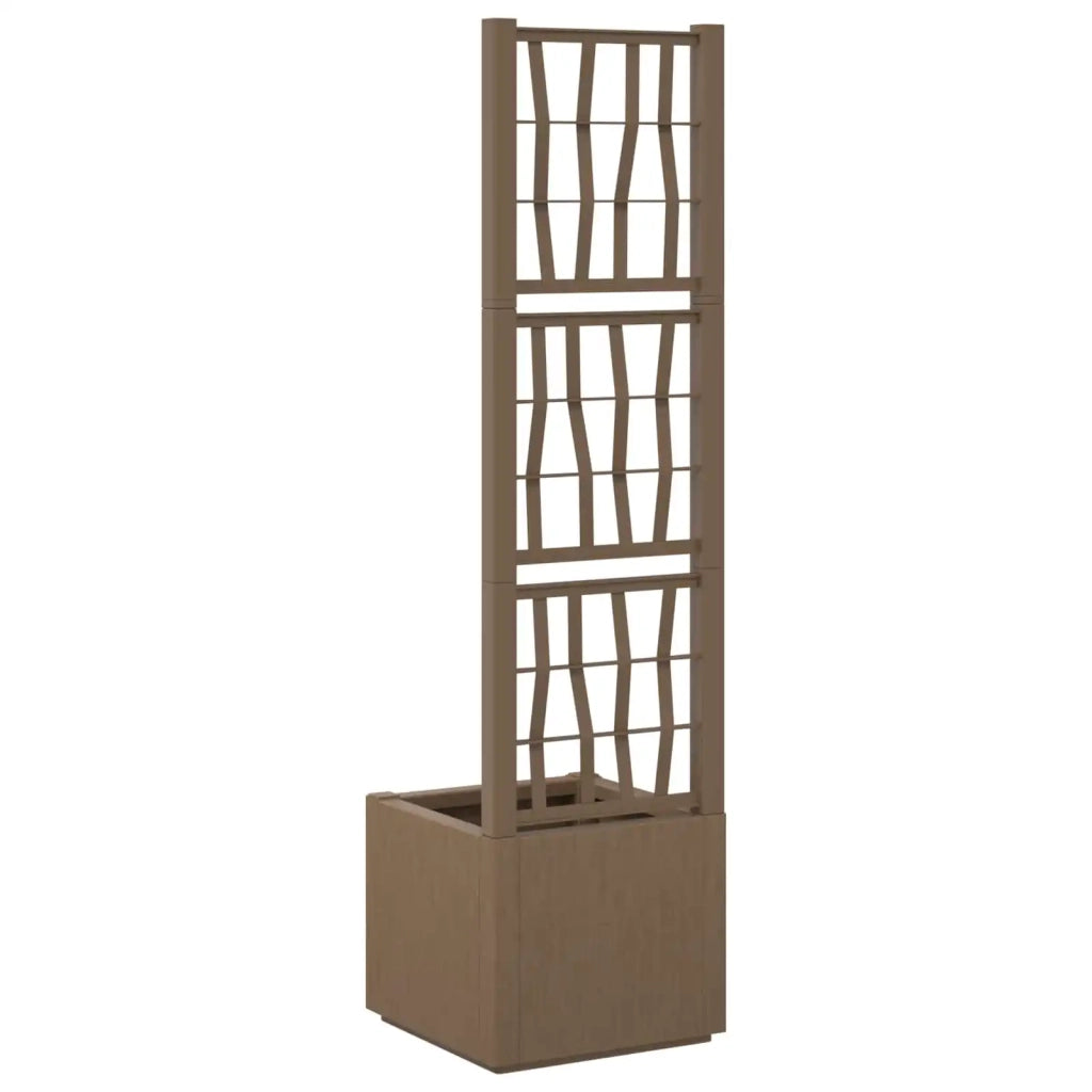 Vaso da Giardino con Trellis Marrone 36 x 36 x 140 cm PP 42036842