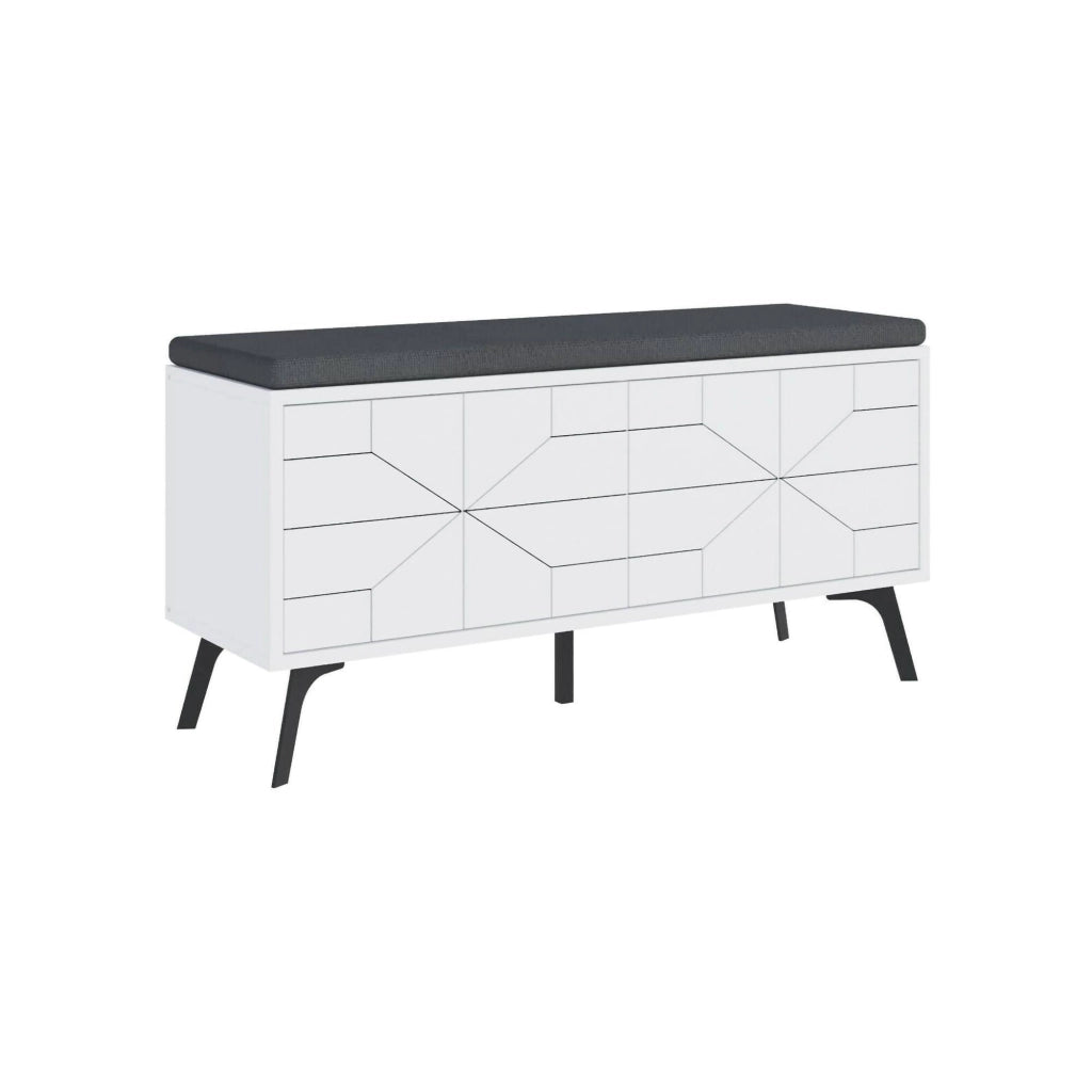 Mobile Portascarpe Velma, Scarpiera 8 Paia, 107x35x55h cm Bianco