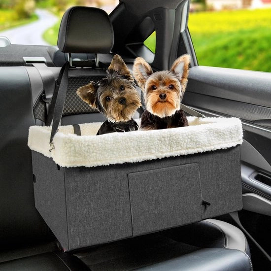 Sedile per cani per piccoli cani, sedile per cani elevato per cani, sedile per cuccioli di cane, visuale per cani, sedile per cani per sedili anteriore e posteriore