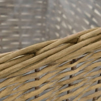 Letti Rialzati da Giardino 3 pz in Vimini e Rivestimento in PE 246833